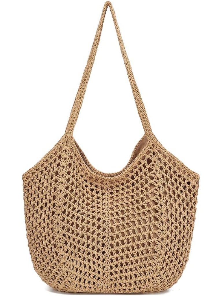 Crochet Tote Bag For Women Soft Summer Purse Beach Tote Bag Cute Handbag For Vac